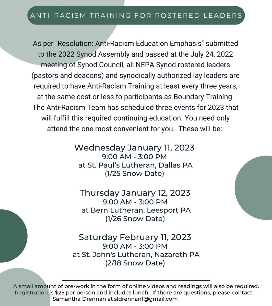 SAVE THE DATE - registration coming soon