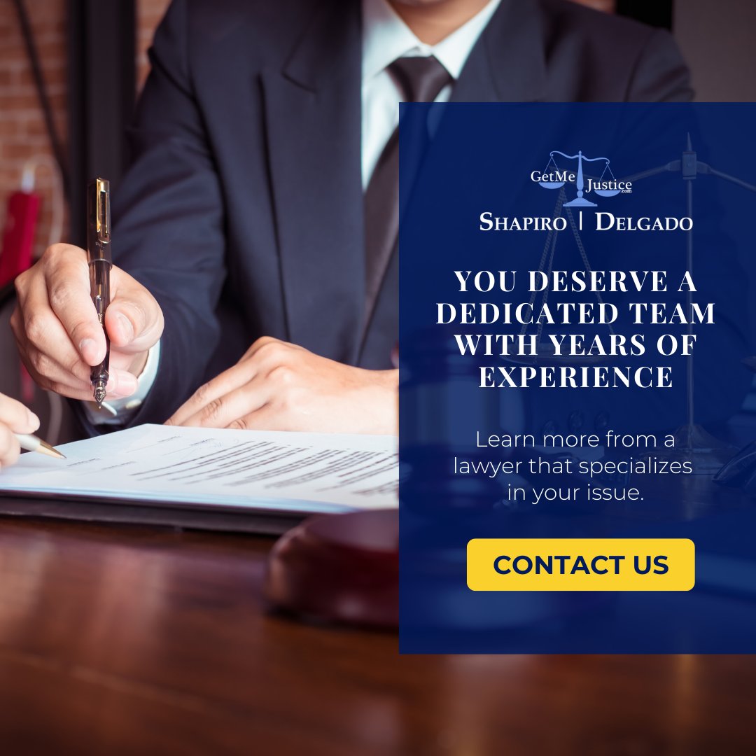 GetMeJustice's tweet photo. When you need a Florida personal injury lawyer, you deserve a dedicated team with years of experience, the resources to take on big insurance companies, and a proven track record of success in the courtroom. At Shapiro | Delgado, our attorneys rise above the rest. https://t.co/mDv1sa7tQr