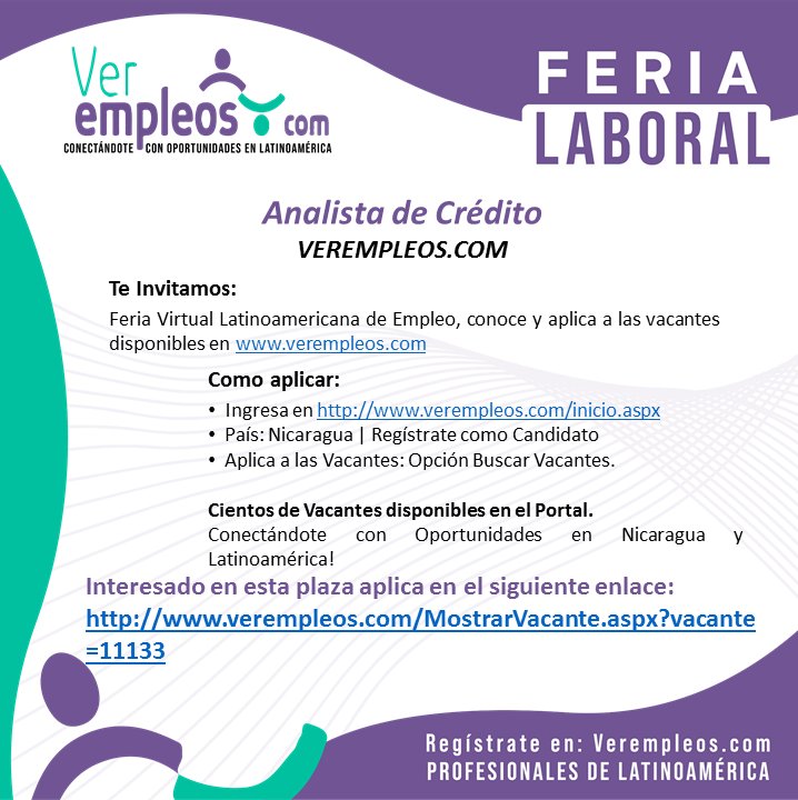 VerEmpleosNic's tweet photo. Feria Virtual de Empleo en Latinoamérica!!! No dejes de participar aplicando a nuestras vacantes!! Regístrate en https://t.co/lJhGGzzCSz https://t.co/mVX5emFzyB
