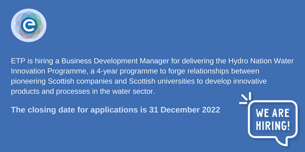 There is an excellent opportunity to join the innovation sector as a Business Development Manager for the <a href="/H2ONationChair/">Hydro Nation Chair Research & Innovation Programme</a> based at the <a href="/UniStrathclyde/">University of Strathclyde</a>. Find out more and apply here: strathvacancies.engageats.co.uk/RegistrationFo…