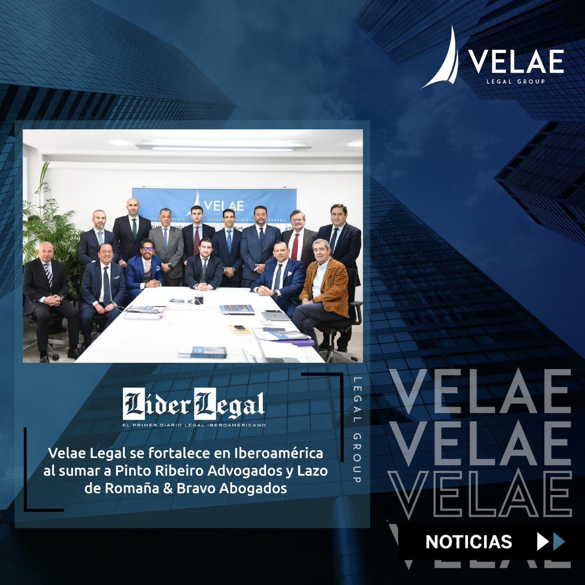 #Noticias Velae | Compartimos la noticia de Líder Legal, donde informa sobre la incorporación de las prestigiosas firmas Pinto Ribeiro Advogados y Lazo de Romaña &amp; Bravo Abogados, que desde ahora son Velae Portugal y Velae Perú.

Lee la noticia completa ➡️ bit.ly/3GPBEVJ