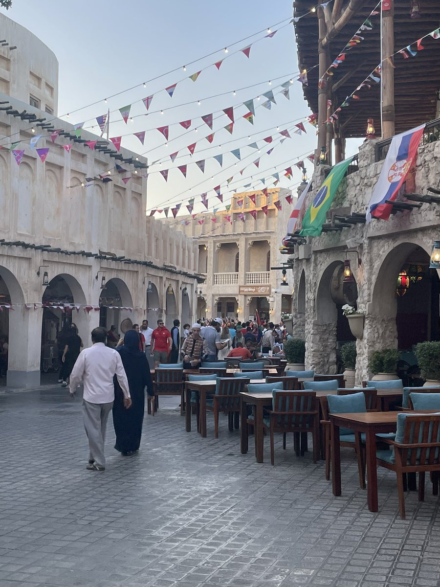 L11saLewis's tweet photo. Some more from Qatar. Exploring Pearl Island and the Souq on non game day. #Cymru #FIFAWorldCupQatar2022 #Qatar2022 https://t.co/aoYcFCIEgw