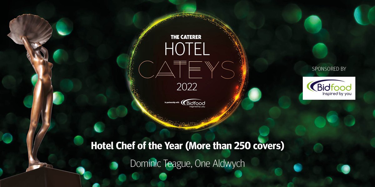 Caterertweets's tweet image. This passionate chef inspires his team to deliver. The winner of Hotel Chef of the Year (more than 250 covers), sponsored by @BidfoodUK, is One Aldwych’s Dominic Teague #HotelCateys2022