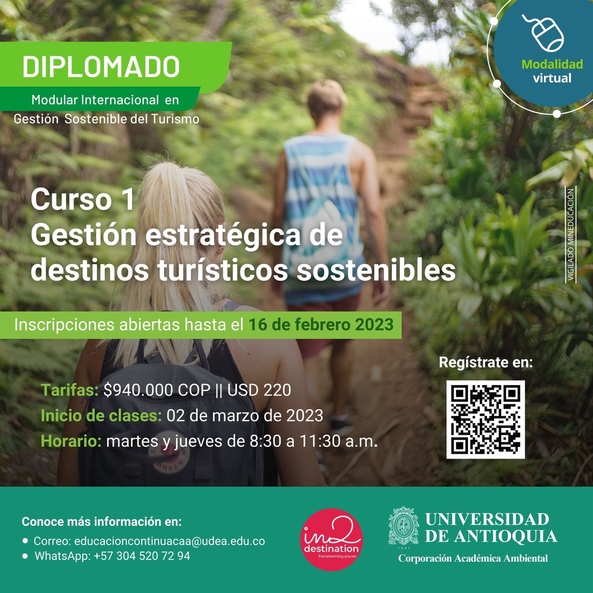 Con este curso tendrás elementos para la gestión del #EcosistemaTurístico, medición y #Sostenibilidad a partir de formulación de planes de acción que mejoren el destino de una manera competitiva e incluyente y orienten la toma de decisiones estratégicas 👉 bit.ly/CursoDestinosS…