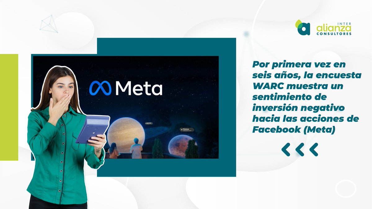 Por primera vez en seis años, la encuesta WARC muestra un sentimiento de inversión negativo hacia las acciones de Facebook (Meta), con 30 % de los encuestados planeando disminuir su inversión frente a 23 % que las aumentaría.

bit.ly/3EyFG23