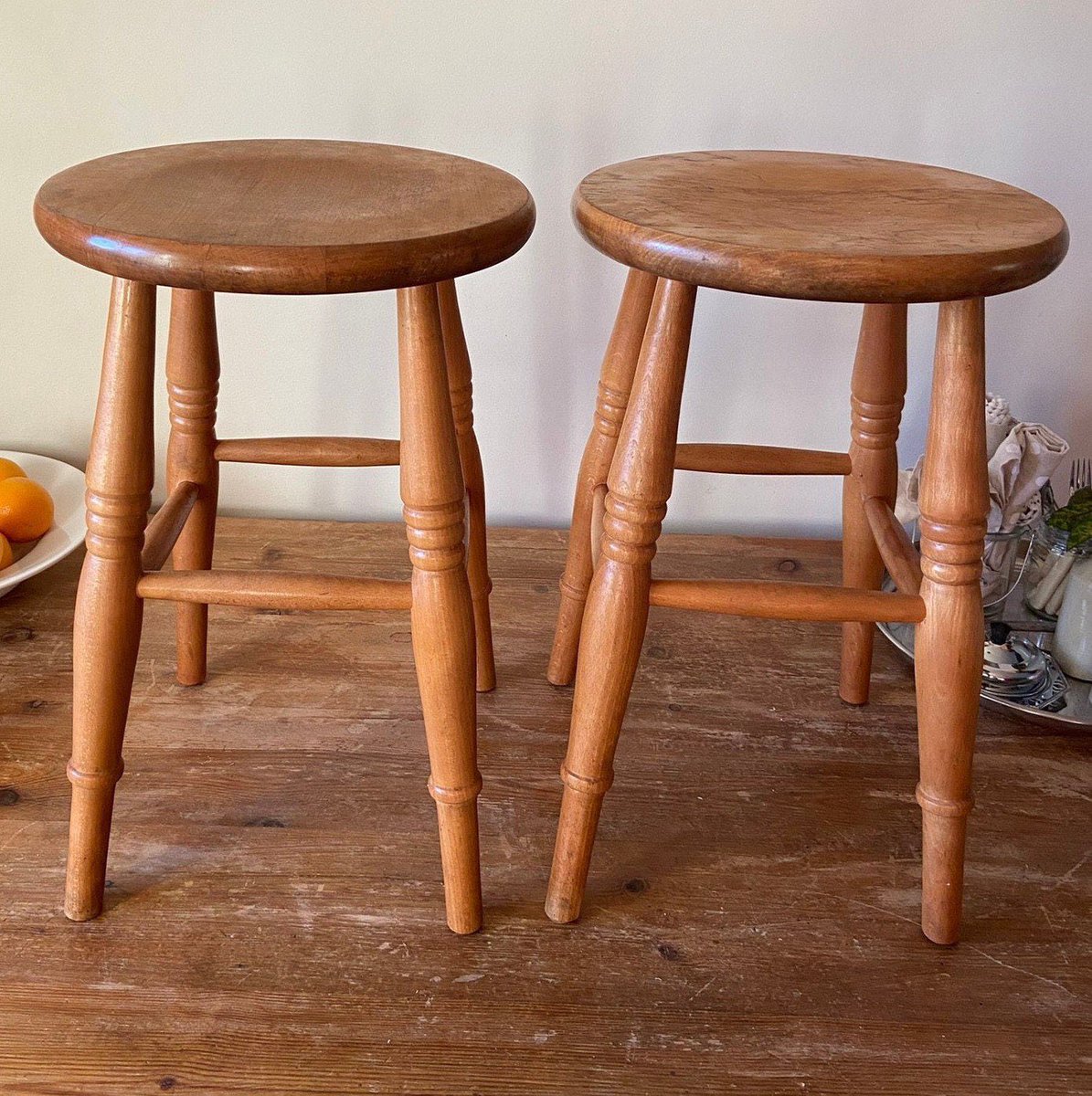 51_interiors's tweet image. Vintage Wooden Round Seat Pine Stools - Curved Top Stool - 1970’s - Retro Pine Stools  #etsy #countryfarmhouse #rusticstool #rusticwoodenstool #rustichomeware #sustainablehomeware #roundwoodenstools etsy.me/3AOLiUM