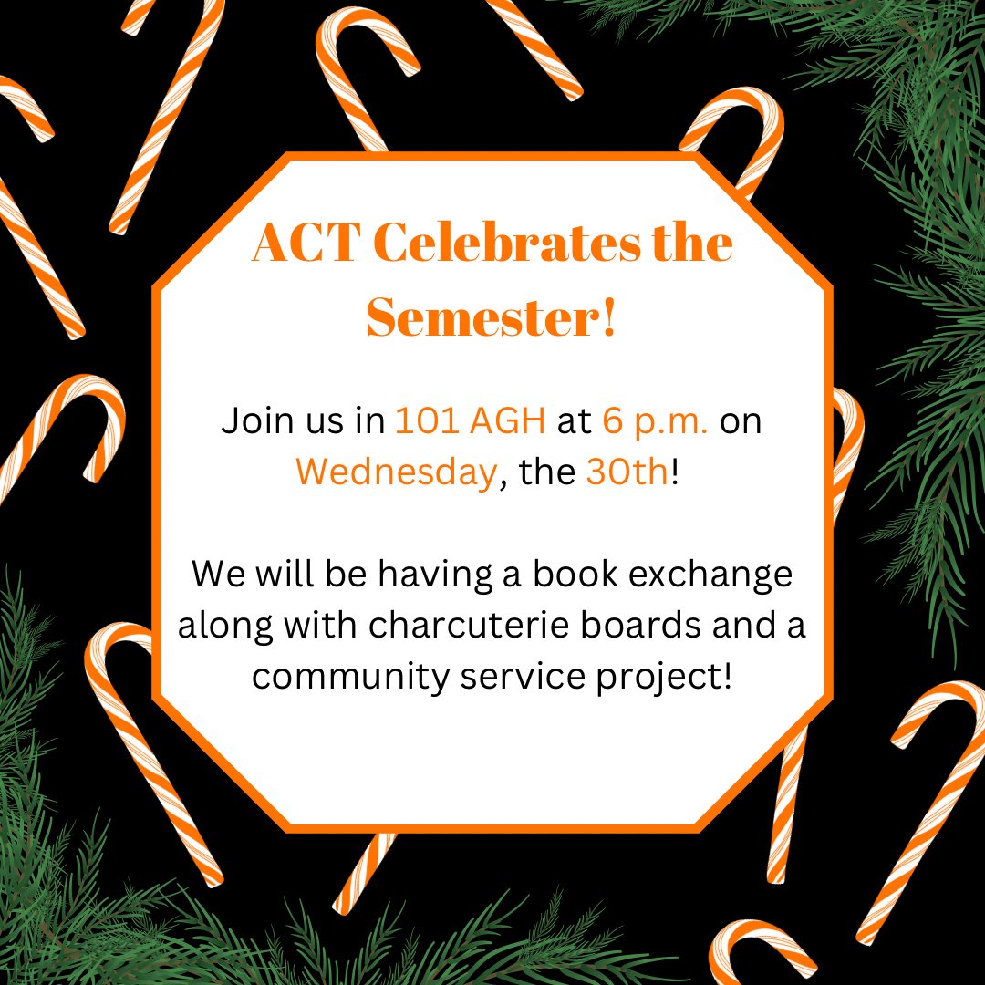 Join us Wednesday to celebrate the semester!!!