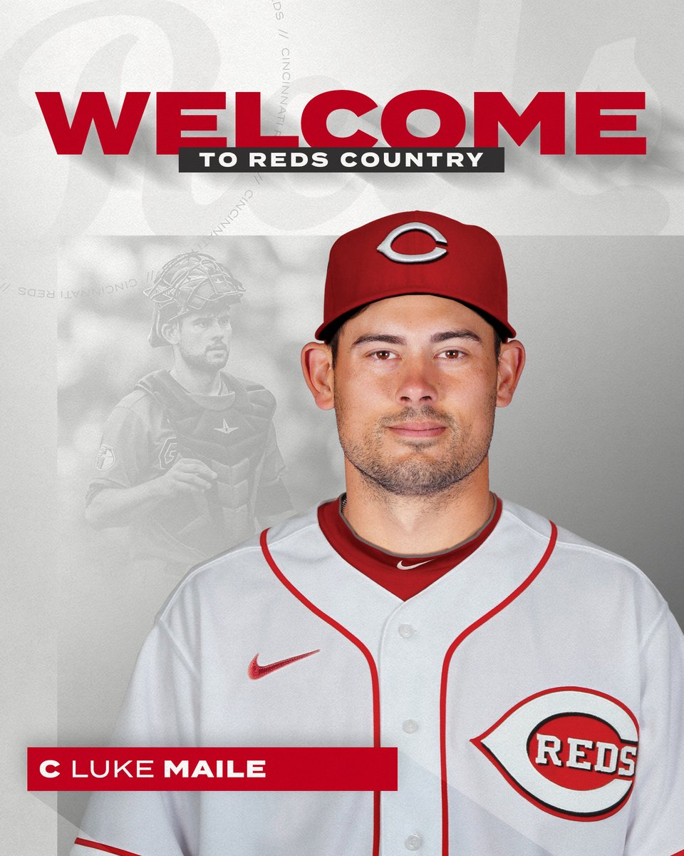 Reds's tweet photo. Welcome to Reds Country, Luke Maile!

The #Reds have signed the catcher to a one-year deal for the 2023 season. Maile attended Covington Catholic High School and played collegiately at Kentucky. https://t.co/NVu02rLUn0