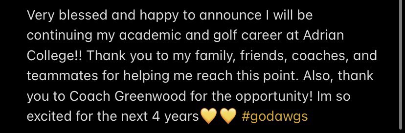 OpferJamie's tweet photo. Very excited for the next 4💛🤍 @ACBulldogGolf @mhspolarbears https://t.co/T8Tr5PY4zY