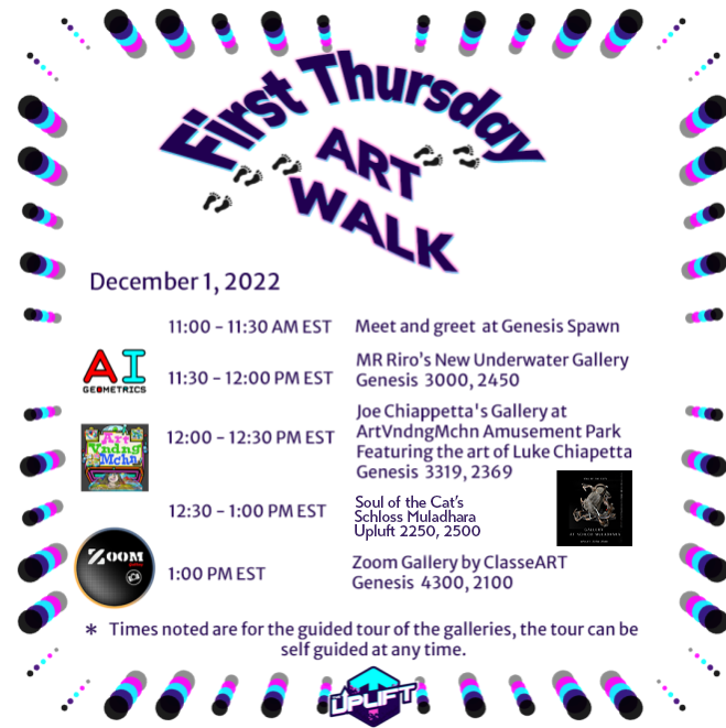 cathybreshears's tweet photo. Hey here is the poster for The Uplift First Thursday ArtWalk! @Quadrell6  @Samantha15Here @failedend @mydigitalthings @Claes_Pancakes @joeychips @ChiapasCrypto @BlameAcey @chia_web @DigbySharples @coreycottrell @kansai_krypto @LemonRivers0 https://t.co/HOPxuVN415