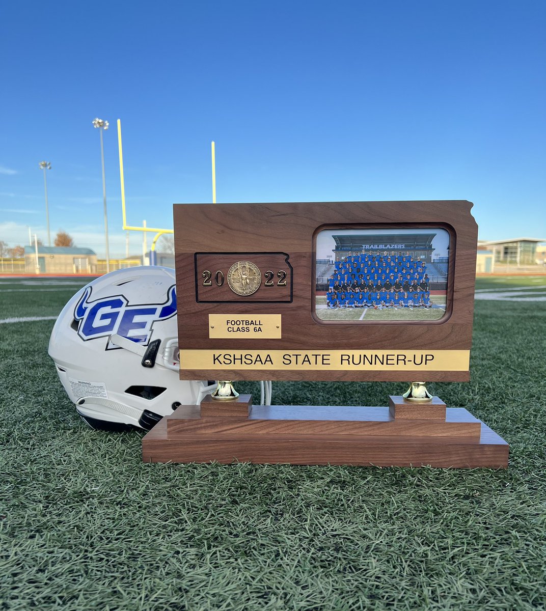 CoachJesseOwen's tweet photo. Not the outcome we wanted but we are happy that our players, coaches, cheerleaders, band, student body, administration, &amp; community had the chance to experience a State Championship game. We were well represented! 
@GETrailblazerFB 
#toGEther https://t.co/c4dIzMeTjt