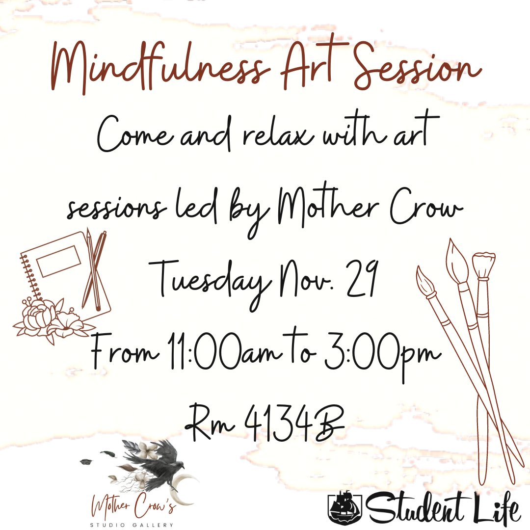 ghcstudentlife's tweet photo. Join us for a mindfulness art session for Fall 2022 Stress Less Week! https://t.co/rTOlHkU3nW