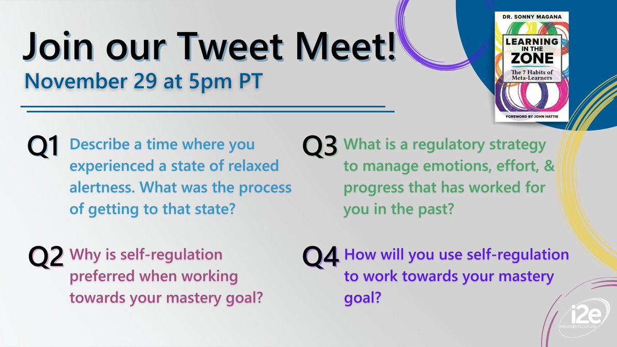 i2eEDU's tweet photo. Chat with us tomorrow about chapter 3 of Learning in the Zone written by @sonnymagana!📖

Review the questions below and join the conversation ⤵️(Even if you haven't read the chapter, jump in and chat.) https://t.co/XzfBpQjZlC