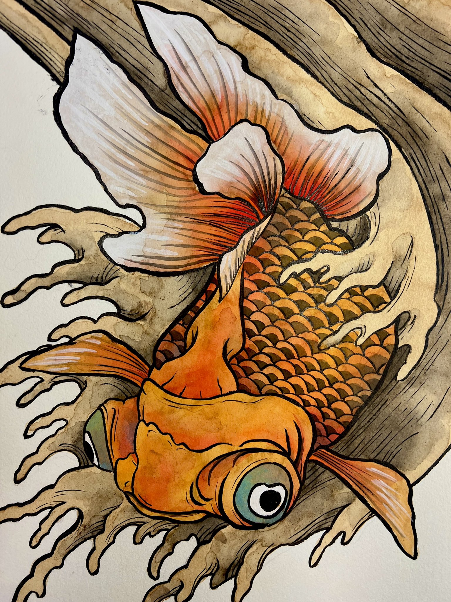 絵画　金魚 maho8042🇯🇵 | 歌川国芳「金魚づくし ぼんぼん」 Utagawa