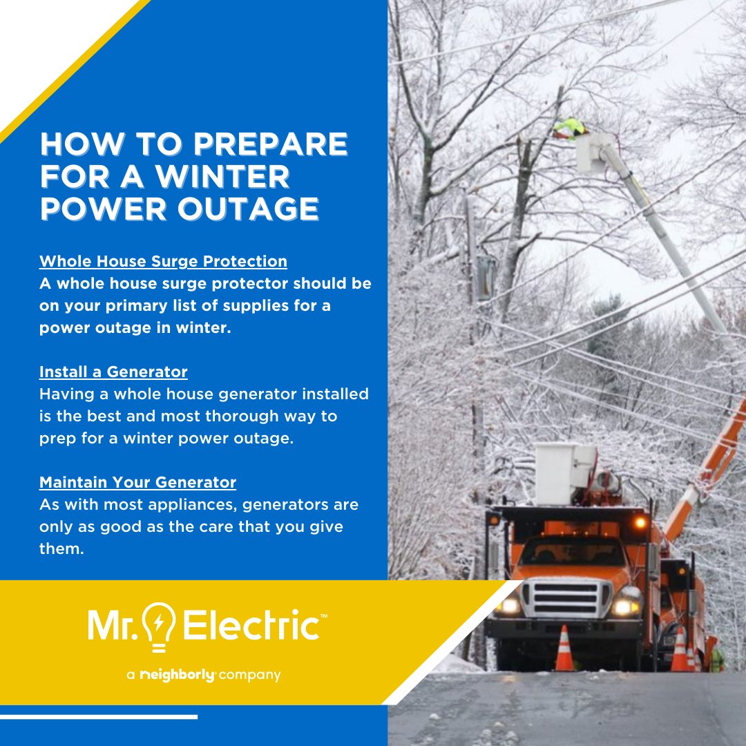 MrElectric's tweet photo. Stay safe this winter season by preparing your home for a power outage.❄️🏠🔌
Learn more about how you can prepare your home on our blog: https://t.co/lrIz8zZe3n
#MrElectric #DoneRightPromise #Neighborly
#Electrical #Electrician https://t.co/O2WlgqRocQ