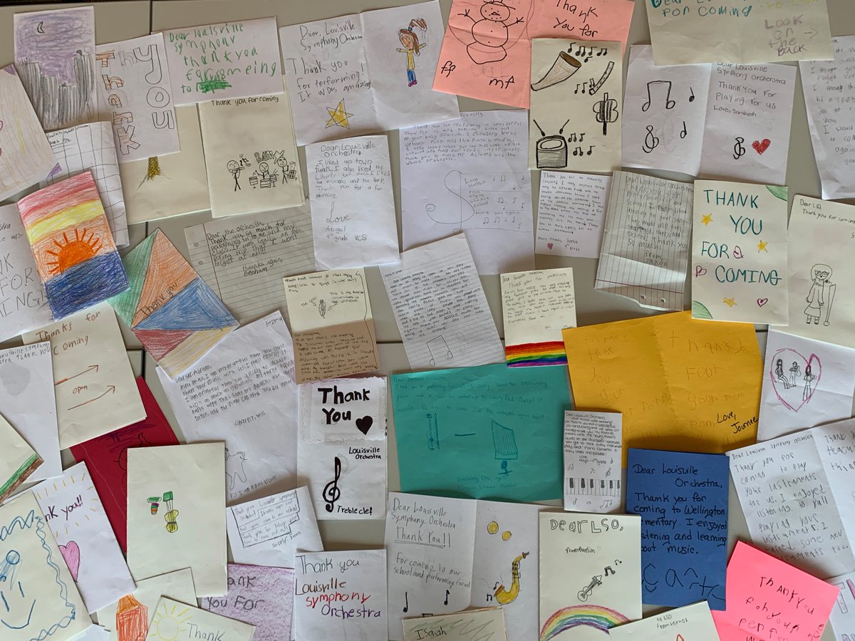 Every season we receive hundreds of letters from students who have experienced a #louisvilleorchestra performance. Thank you to the teachers and staff that make it possible for the LO to continue #makingMUSIC in schools across Kentuckiana!