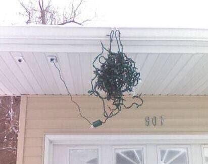 After hours of hard work I finally got my Christmas lights hung.