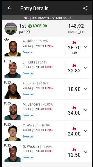 DFSCoachTalk's tweet photo. More & more take downs for our members at @DFSCoachTalk Let's keep it going family!! #DFS #WIN #DFSCoachTalk #NBA #NFL #winninglineups https://t.co/vZVdvkeLBS