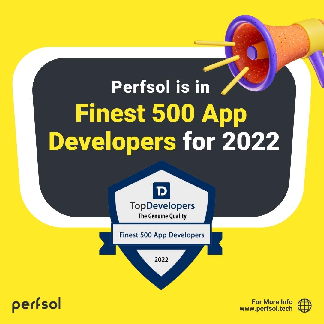 We are amazed to share that Perfsol was named one of the Finest 500 App Develovers in the world!

Thanks, TopDevelopers.Co for the recognition! It motivates us to deliver the best services🚀

#perfsol #topdevelopers #award #awardwinning #b2bleads #b2b #tech