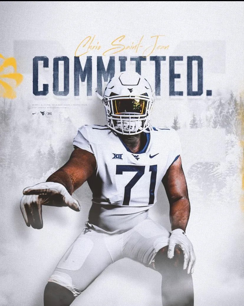 WVSportsNow's tweet photo. West Virginia Lands Commitment from 2023 3-Star OL Chrisdasson Saint-Jean 

https://t.co/Q4VQVsWhFB https://t.co/rrylxPX2Gh