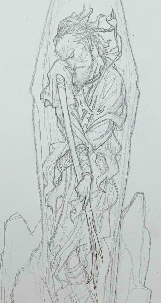 PJLynchArt's tweet photo. A sketch of a fallen warrior from a work in progress.
#WIP #Eoincolfer #pjlynchart #fallenwarrior. https://t.co/zhLctBIfXN