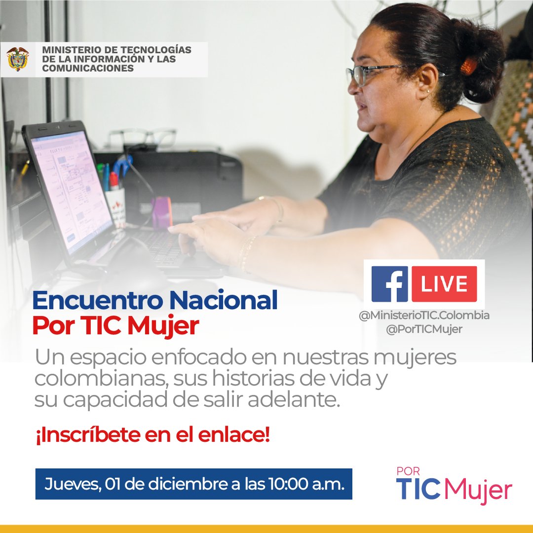 CiuDigital's tweet photo. Emprendedora, tienes una cita muy especial con el @Ministerio_TIC. Se trata del II #EncuentroPorTICMujer, un espacio de mujeres donde compartiremos experiencias alrededor del uso productivo de las TIC y cómo nos permiten crear lazos de liderazgo. https://t.co/meV9xImbzg https://t.co/lMKSuu6k2G