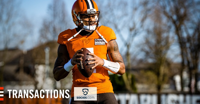 Browns's tweet photo. We have added Deshaun Watson to the 53-man roster and made other moves