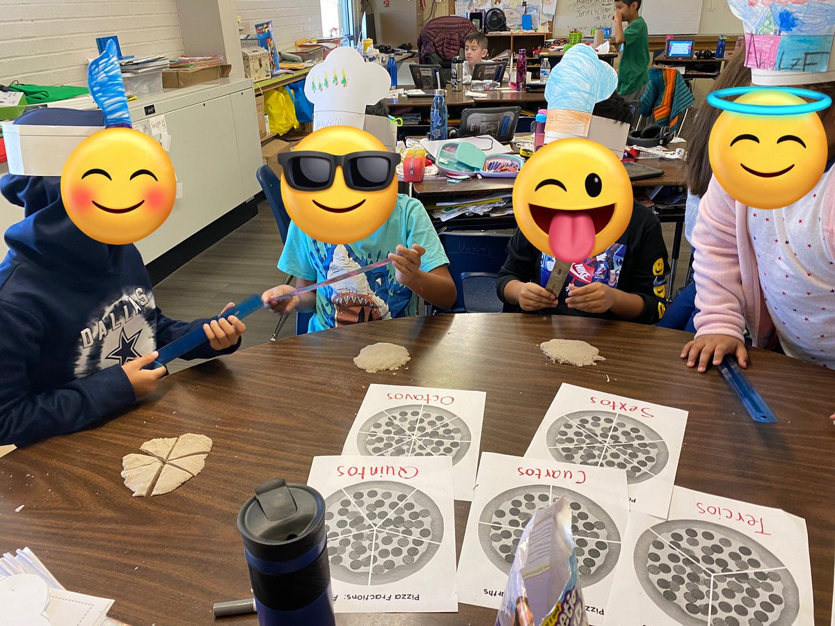 rolo1789's tweet photo. Today we learned to cut our ‘pizza’ in halves, fourths, sixths and eights! #STEMeducation #fracciones #bilingualclass #risd #math https://t.co/BIjU2i0SVB