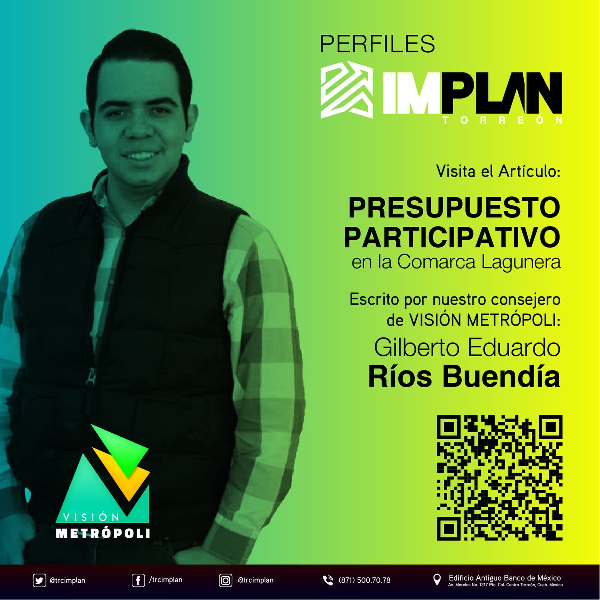 trcimplan's tweet photo. 📑 #LunesDeArtículo | ➡ https://t.co/EHScRQUMwg
🔸 Conoce de: "Presupuesto Participativo en la Comarca Lagunera"
🔸 Realizado por: @GilRiosBuendia https://t.co/TVxB5jfk89
