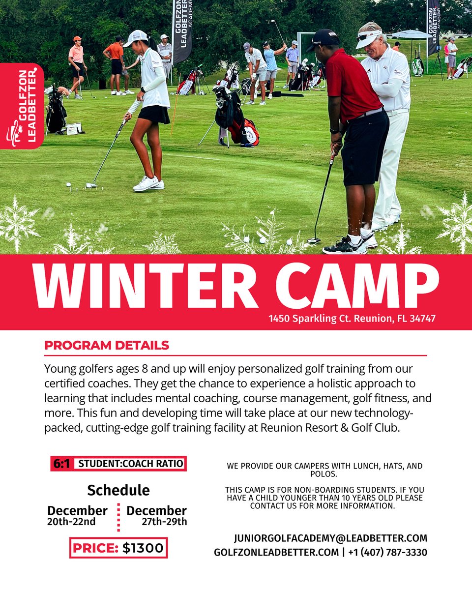 It’s the holiday season; school is out, and LGA camp is in. At LGA Winter Camp, young golfers enjoy the fun of camp while developing their skills at our new cutting-edge training facility. What could be better than the timeless gift of experience and knowledge? Sign Up Today.