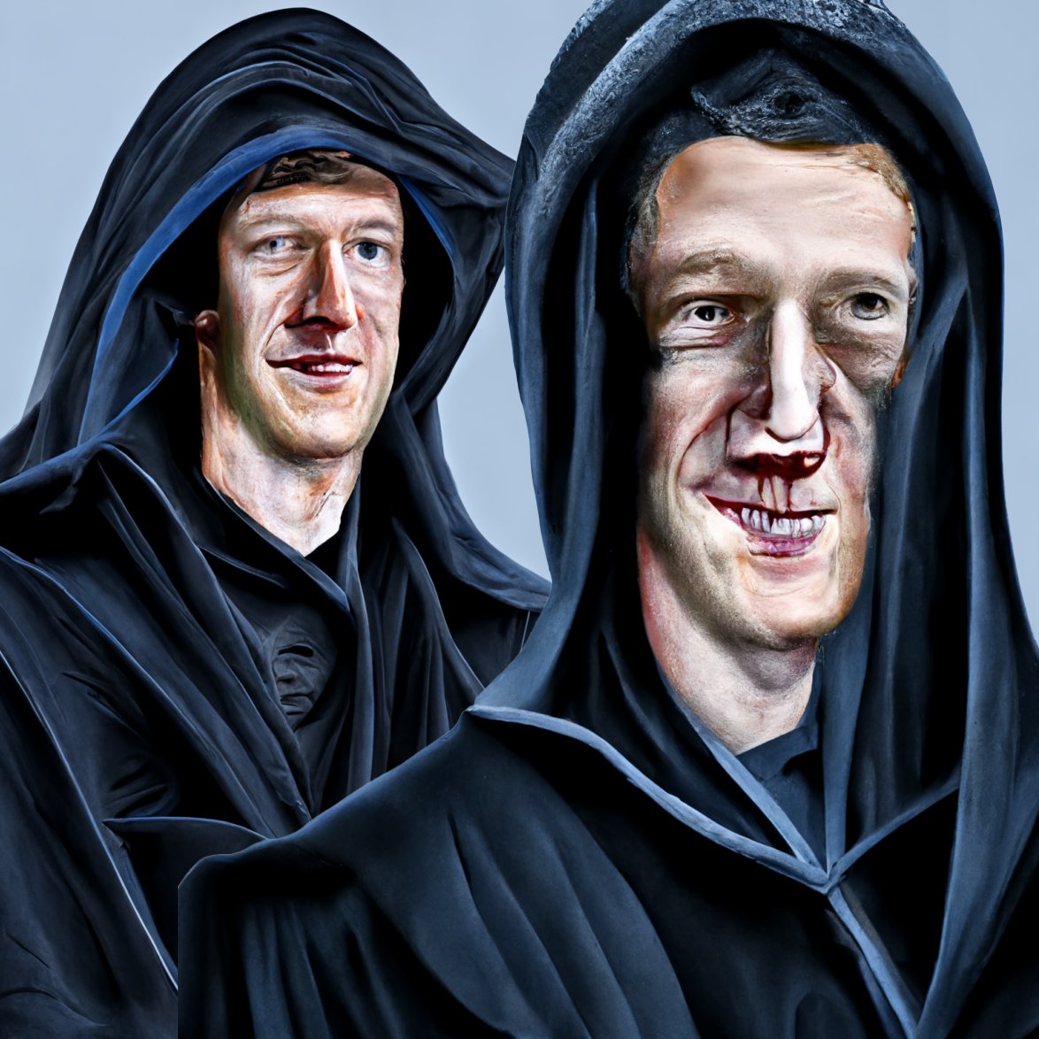 AutoLifehacker's tweet image. Zuck&apos;s casualwear.

Prompt: &quot;Grim Reaper Mark Zuckerberg&quot; #Fuckbook #MarkZuckerberg #Death #MidJourney #AI #AIArt #GenerativeArt