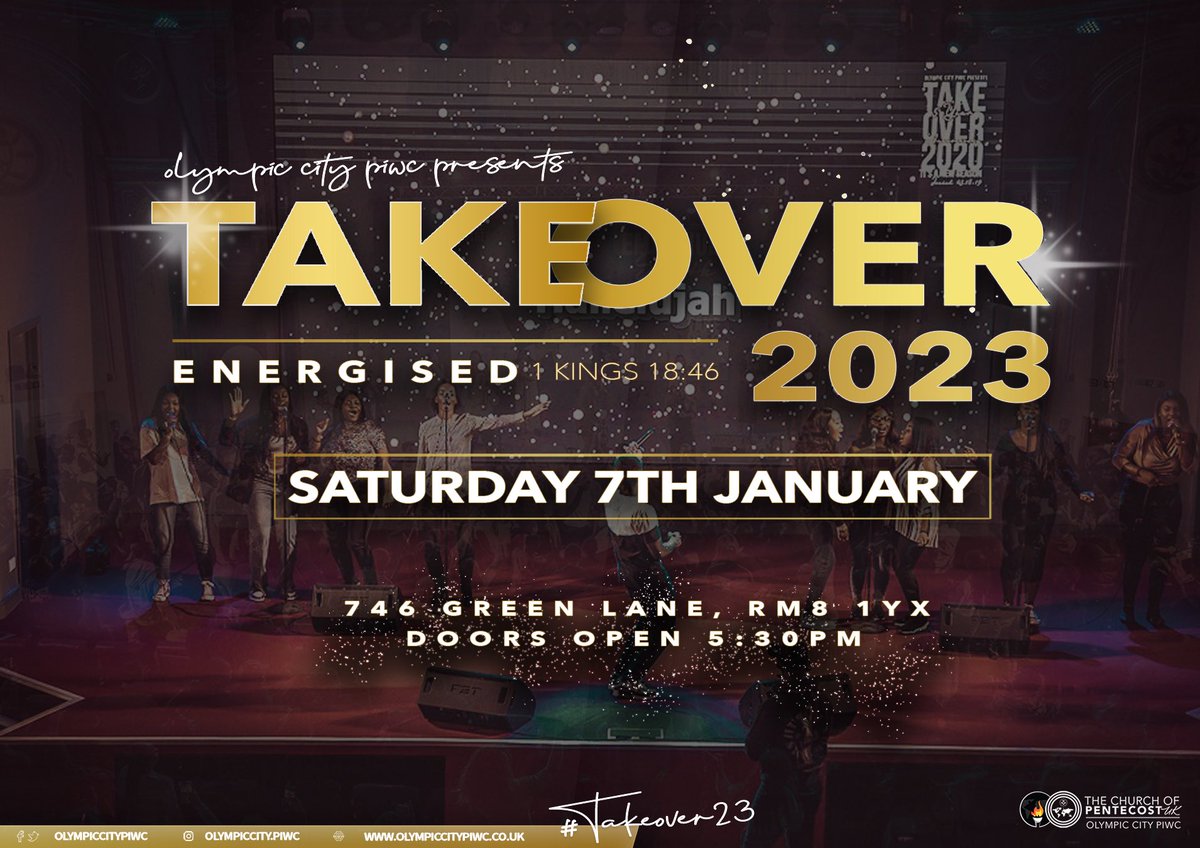 Takeover is back again this year!

Takeover is truly a night where young people gather to encounter God with worship, praises and great ministrations! We are truly excited to have you worship with us on the night, get your tickets now!

eventbrite.com/e/475529871647