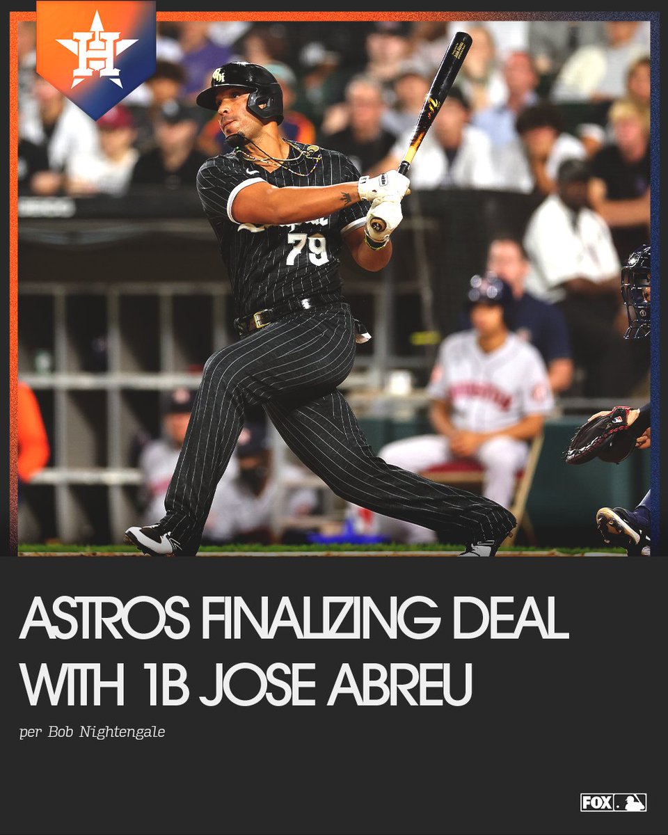 MLBONFOX's tweet photo. The Astros got their guy, 1B Jose Abreu is heading to Houston!

per @BNightengale and @Ken_Rosenthal https://t.co/J477ht7fz1