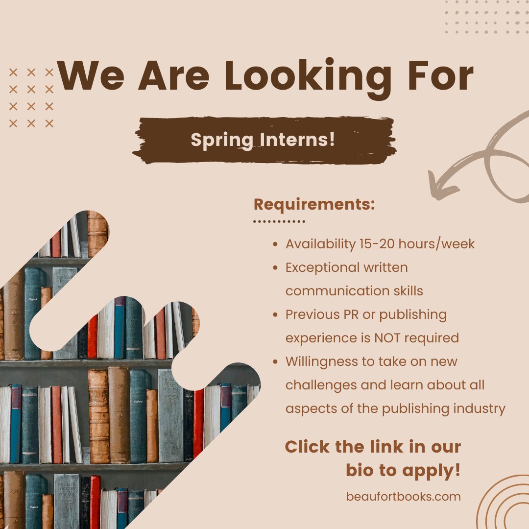 BeaufortBooks's tweet image. Our #internship application is officially open! 🌟 Click the link in our bio or check out our website to apply today! 🥳

#springinternship #springintern #editorialinternship #editorialintern #publishinginternship #bookpublishing #editing #reading #reader #booklover