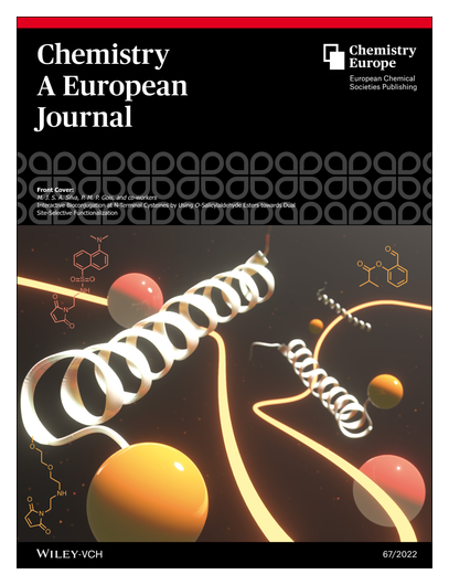 ChemEurJ's tweet photo. #OnTheCover Interactive Bioconjugation at N-Terminal Cysteines by Using O-Salicylaldehyde Esters towards Dual Site-Selective Functionalization (Gois) https://t.co/VHBPEvnycB @GoisLab @ULisboa https://t.co/Pa2uElj2Zg