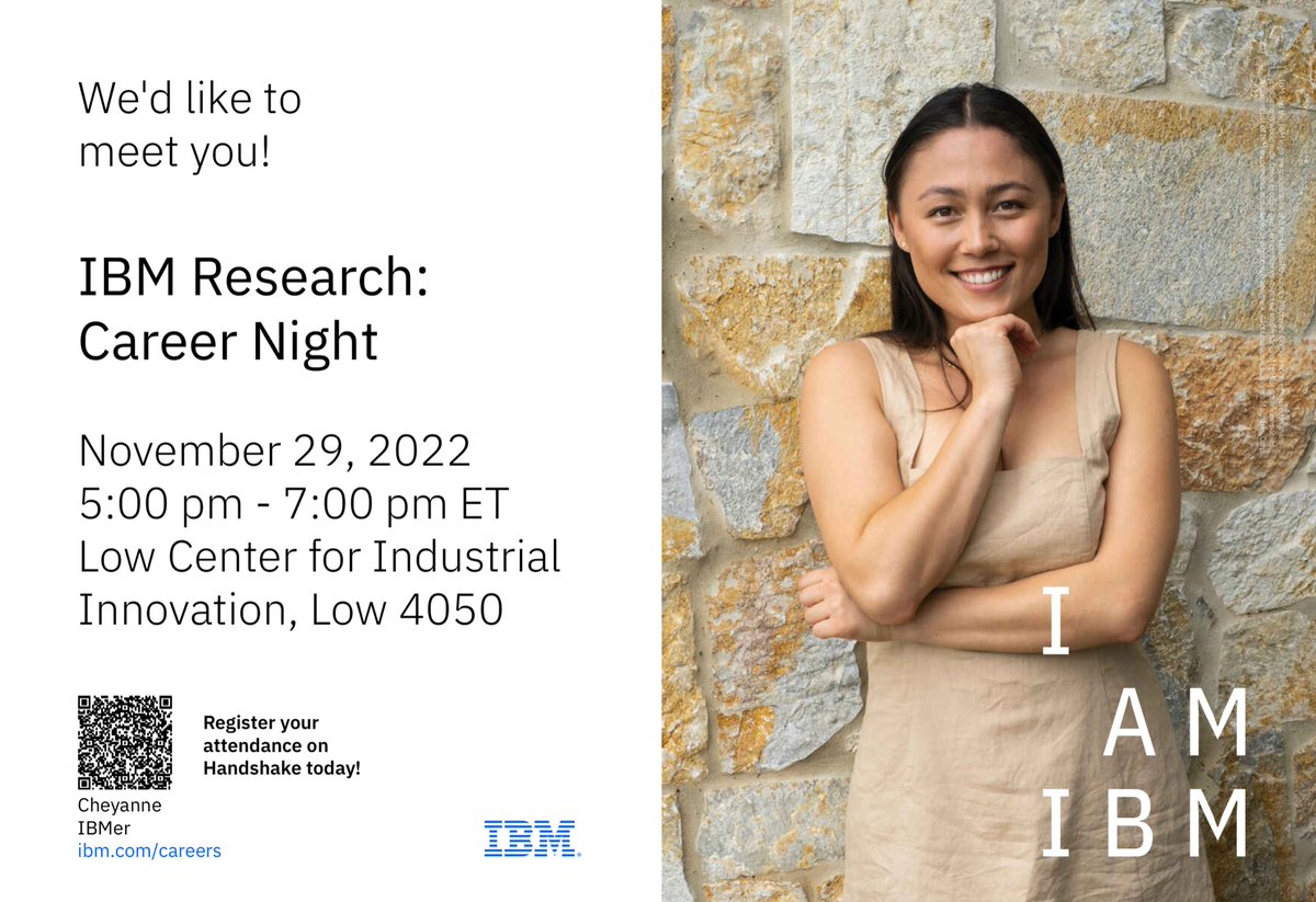 CCPDatRPI's tweet photo. Join IBM Research as we host a CCPD Career Night to discuss upcoming hiring for full-time opportunities!
Check the link in Bio for more info on how to register!
.
.
.
.
#RPI #Careers #Employment #Internships #Jobs #RPIConnects #CareerDevelopment #CCPD https://t.co/ZgYJrISkqf