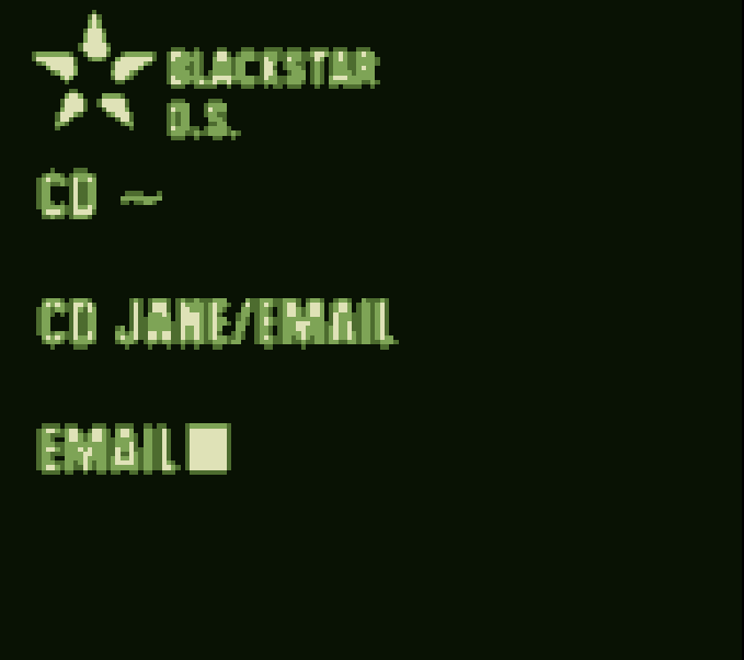 zimmo121's tweet photo. Blackstar OS :) One way you'll discover the mothers side of the story is through terminals, first one is in a bunker! Yeah, just like Lost :)

#gameboystudio #gbstudio #indiedev #indiegamedev #gamedev https://t.co/1AyPQgLtHv