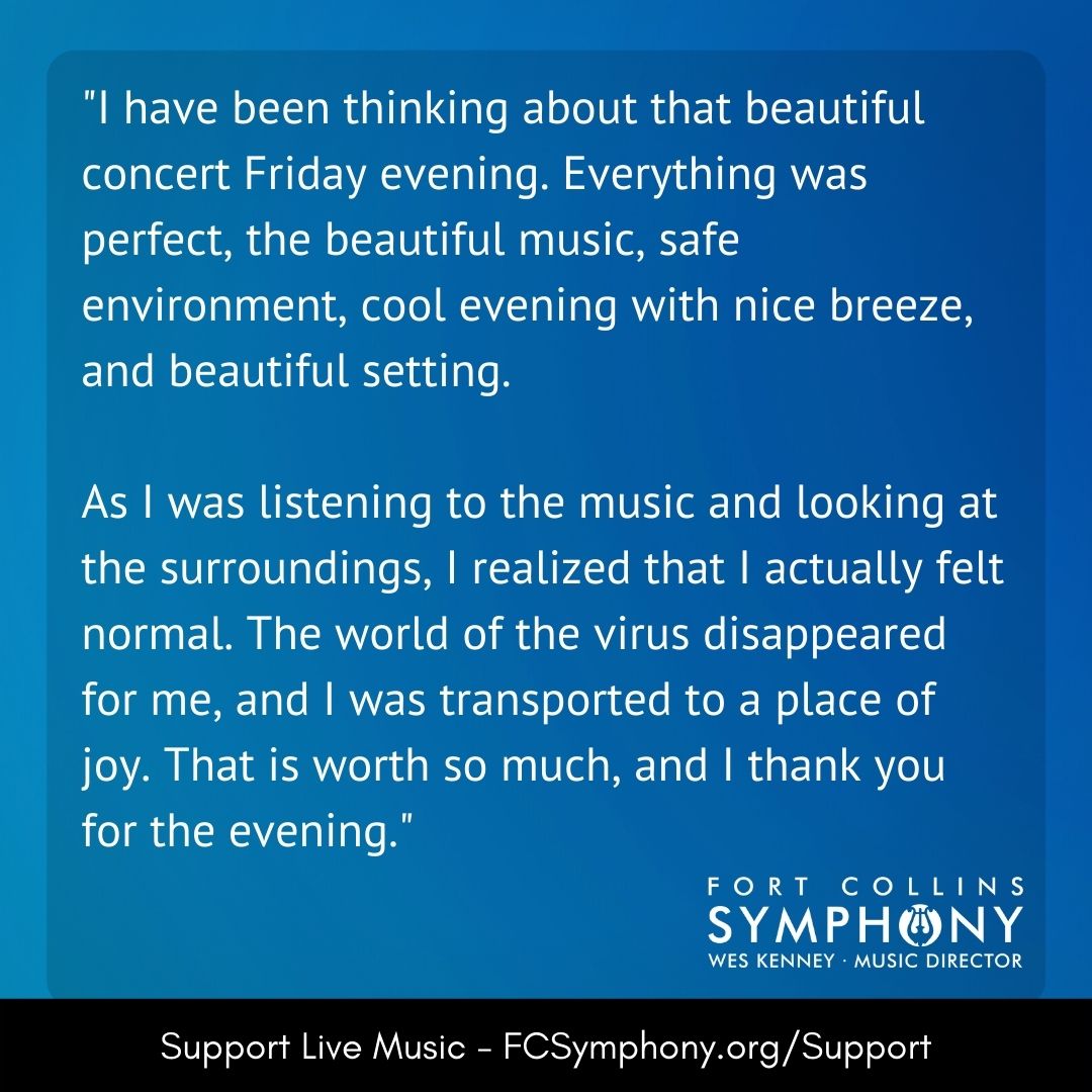 We do more than play excellent music. We give you a chance to escape!

Support live music and learn more about our community programs at coloradogives.org/organiz.../For…

#givingtuesday #symphony #orchestra #classicalmusic #cgd2022 #coloradogivesday #ColoradoGives