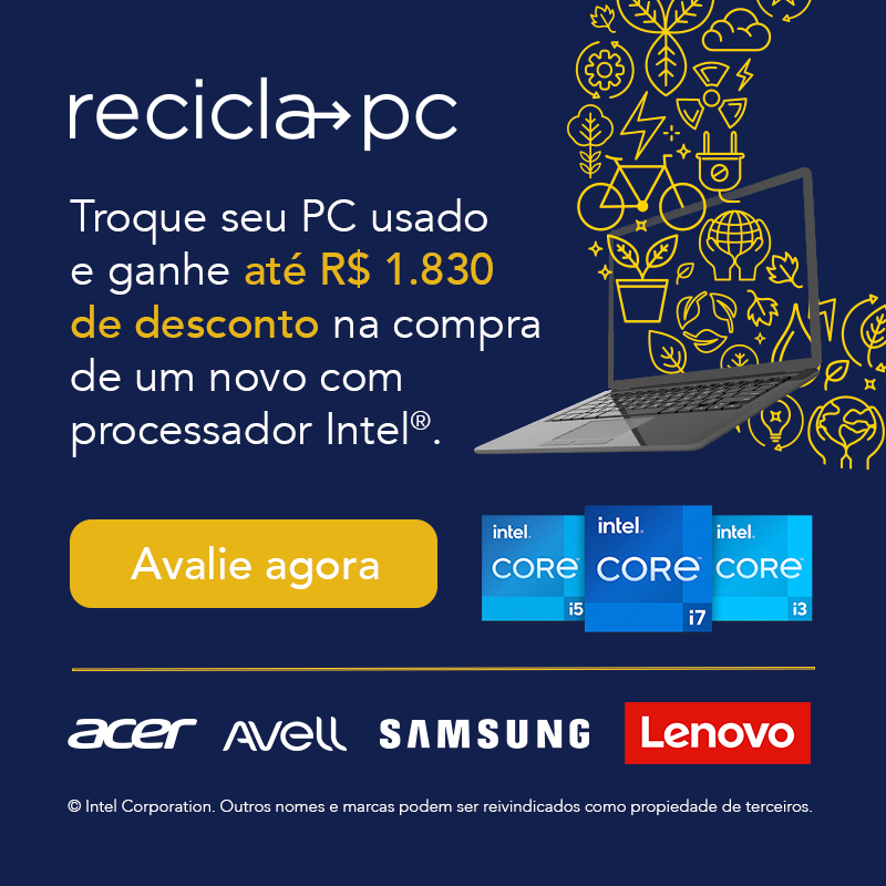 intelbrasil's tweet photo. Já pensou comprar os computadores de algumas das melhores marcas do mercado e ainda ganhar desconto por descartar seu PC antigo de forma segura e sustentável? 

Acesse o site do Recicla PC, faça uma avaliação e veja como é simples! ♻️💻😎

#Intel