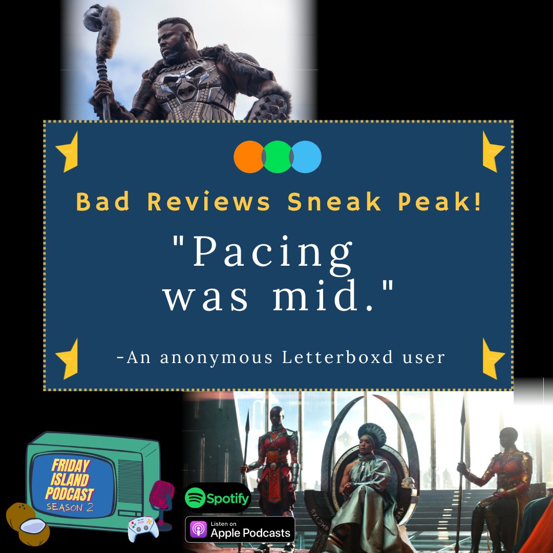 FridayIslandPod's tweet photo. Based Letterboxd user

S2E48: Black Panther: Wakanda Forever (feat. Jennie) is  on all podcast streaming platforms!
https://t.co/qRCdx54wV4

#BlackPanther #Marvel #MarvelStudios #MCU #BlackPantherWakandaForever #WakandaForever #Wakanda #ChadwickBoseman #Shuri #ririwilliams #Okoye https://t.co/jL8HYp6mds