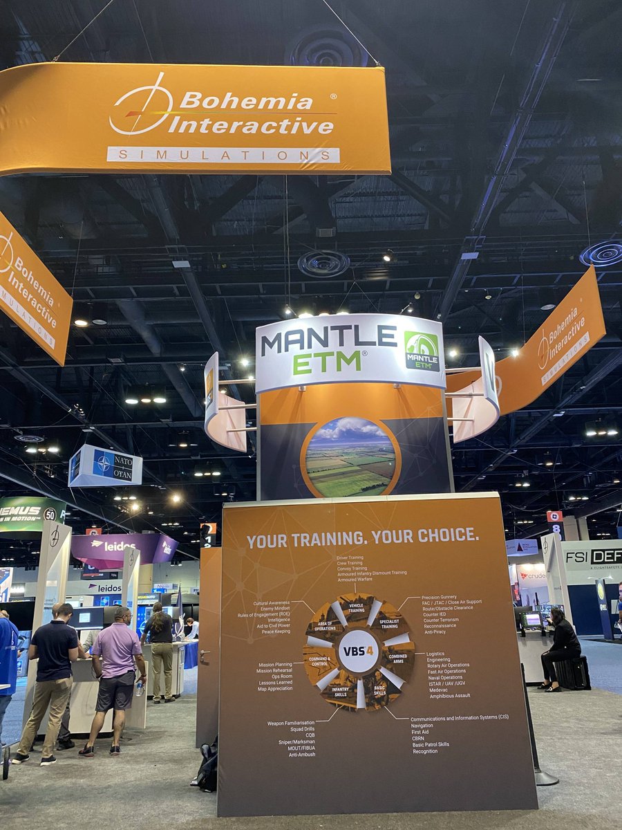BISimulations's tweet photo. #IITSEC2022 has begun! #BISim and #TerraSim team welcomes you to booth #1071 to show demonstrations and briefings on our latest releases of #VBS4, #VBSBlueIG and enterprise terrain management, #MantleETM, solutions.
#IITSEC #modelingandsimulation #military #defenseindustry https://t.co/ukFqbiXPoz