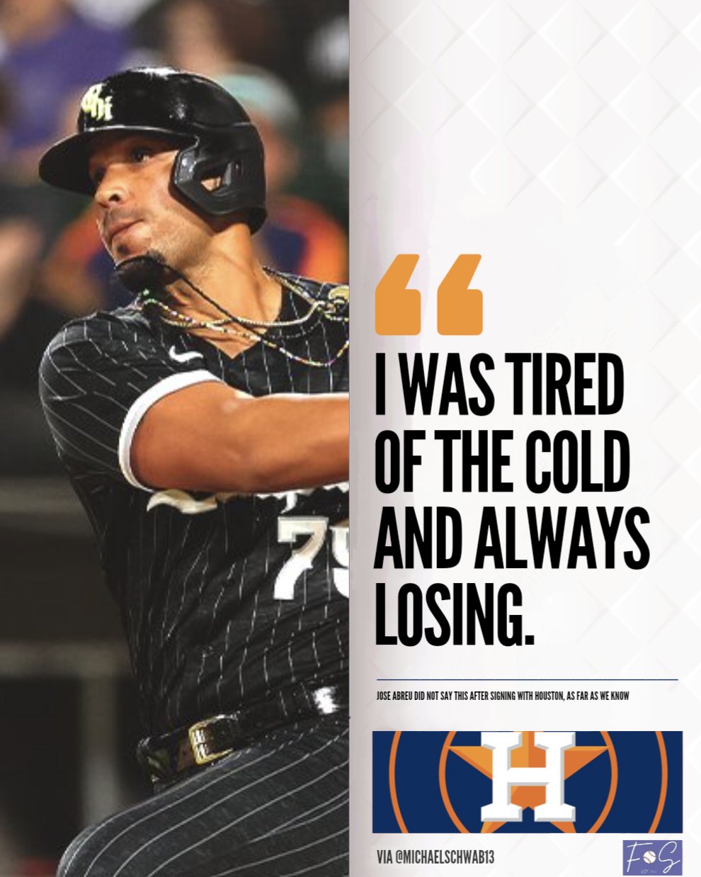 FAX Sports: MLB on X: Jose Abreu explains why he signed with the Astros.   / X