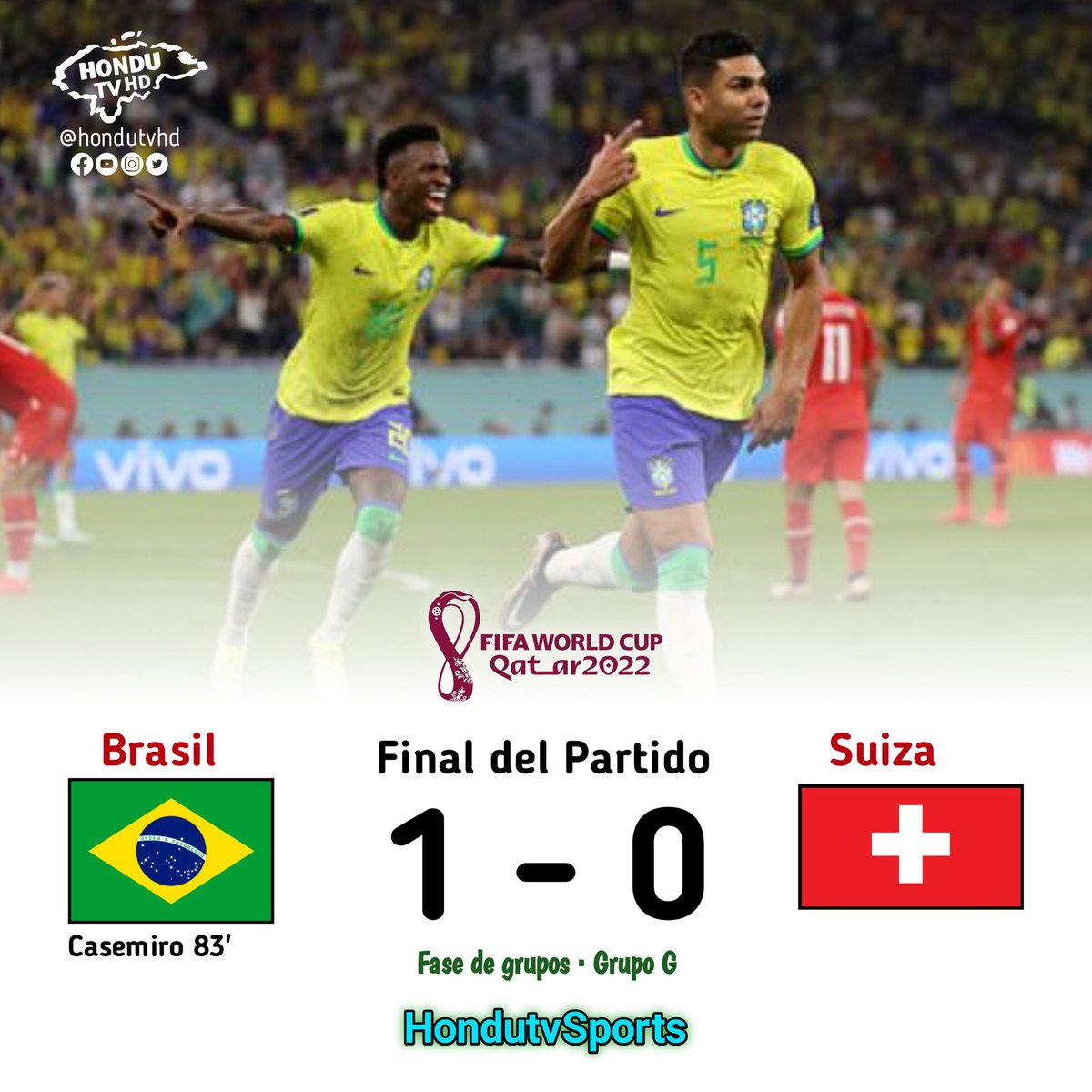 3 puntos, puntaje perfecto, arco en cero y clasificación para la Canarinha con una fecha de anticipación! Brasil ganó por la mínima diferencia ante un rival que fue más que digno. Suiza, como bien sabe hacer, se cerró atrás y generó un bloque que parecía imposible de penetrar.