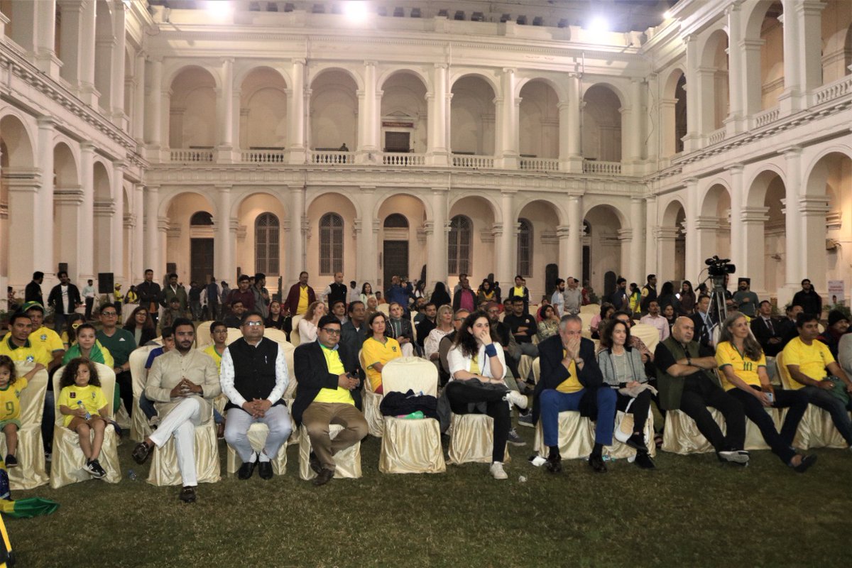 IndianMuseumKol's tweet photo. Indian Museum, Kolkata in collaboration with the Embassy of Brazil organised a Live Telecast of the @FIFAWorldCup match between #Brazil vs #Switzerland at the Central courtyard of the Indian Museum on November 28, 2022.
#IndianMuseum
#EmbassyOfBrazil
@MinOfCultureGoI https://t.co/NlyKs4LI0R