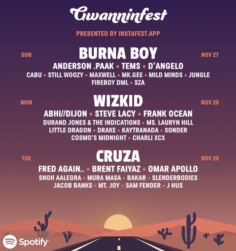 [me looking at a festival curated based on my spotify]: yeah i would probably go to this