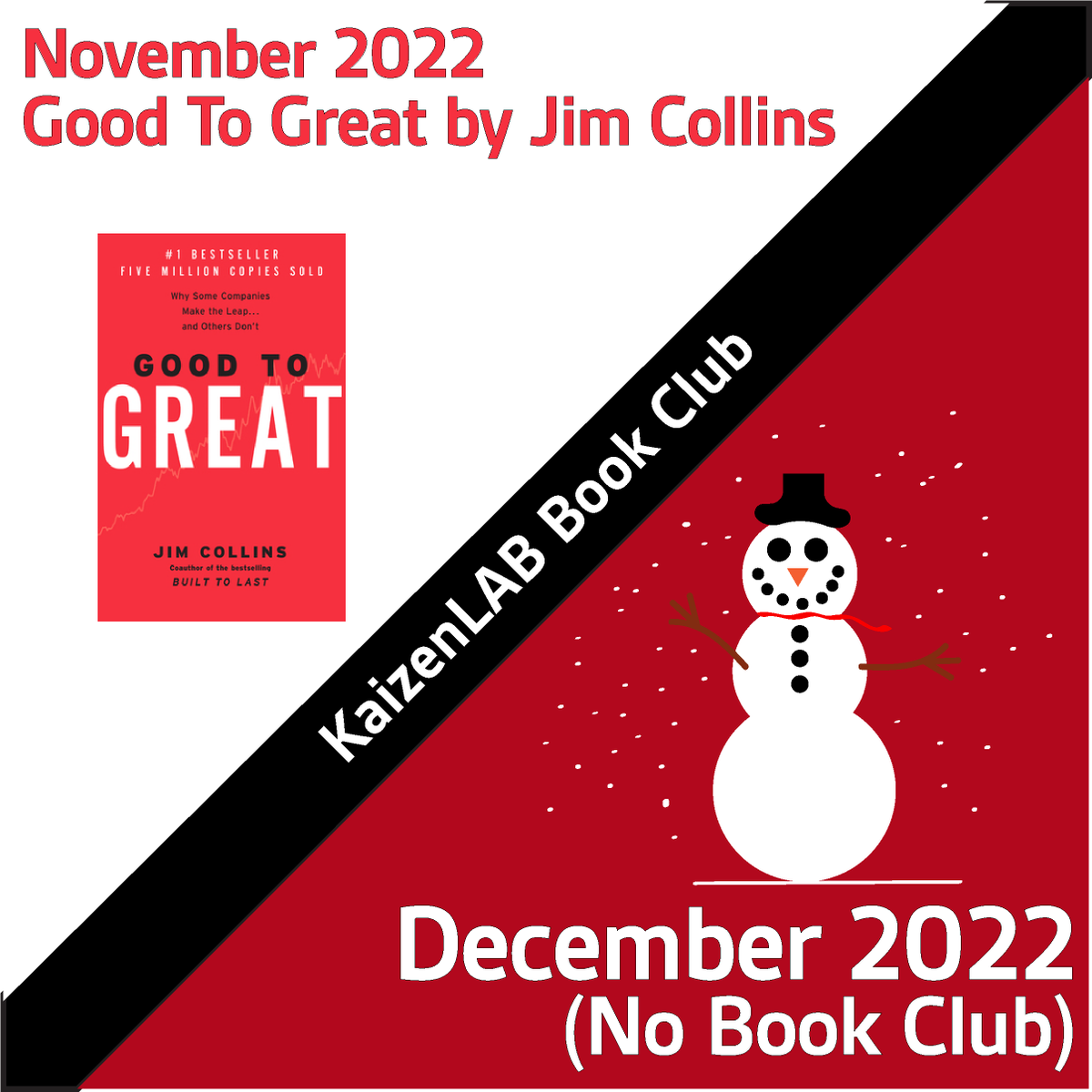kaizenlabinc's tweet photo. For November 2022, our team had the chance to read and discuss "Good To Great" by Jim Collins. Please note that there will be no book club in December! Have a great holiday season ahead, #TeamKaizenLAB
#EnvironmentalLab #AnalyticalServices #AlbertaProud #YYC #YEG #BookClub https://t.co/IElfRdAjcB