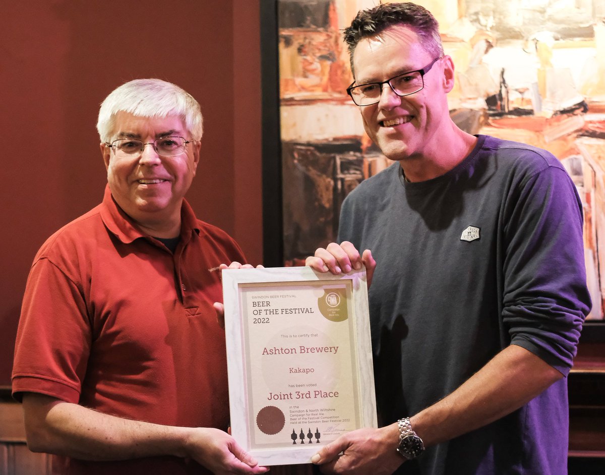 It's official! I am very chuffed with my award. Thanks to Swindon Beer Festival, Cheltenham CAMRA, Jolly Brewmaster for hosting and Rob Rimmer for the photos. <a href="/SwindonCAMRA/">Swindon CAMRA</a>  <a href="/CheltenhamCAMRA/">CheltenhamCAMRA</a>