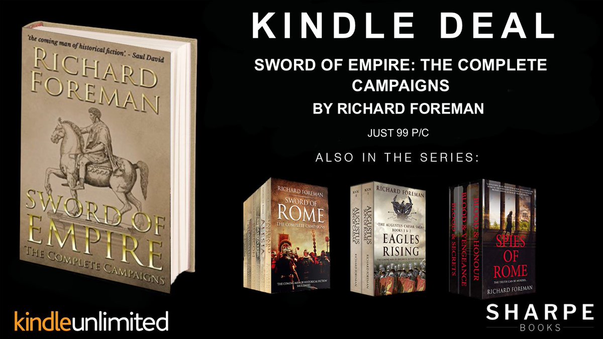 Sharpe Books (@sharpebooks) on Twitter photo #KindleDeals #99c
Sword of Empire: The Complete Campaigns.
By <a href="/rforemanauthor/">Richard Foreman</a>
On campaign with Marcus Aurelius.
amazon.com/dp/B07B2M6FBX
<a href="/HistoryInbooks/">History Books</a>
#histfic #romanempire #marcusaurelius #KindleDeals #99c
Sword of Empire: The Complete Campaigns.
By <a href="/rforemanauthor/">Richard Foreman</a>
On campaign with Marcus Aurelius.
amazon.com/dp/B07B2M6FBX
<a href="/HistoryInbooks/">History Books</a>
#histfic #romanempire #marcusaurelius