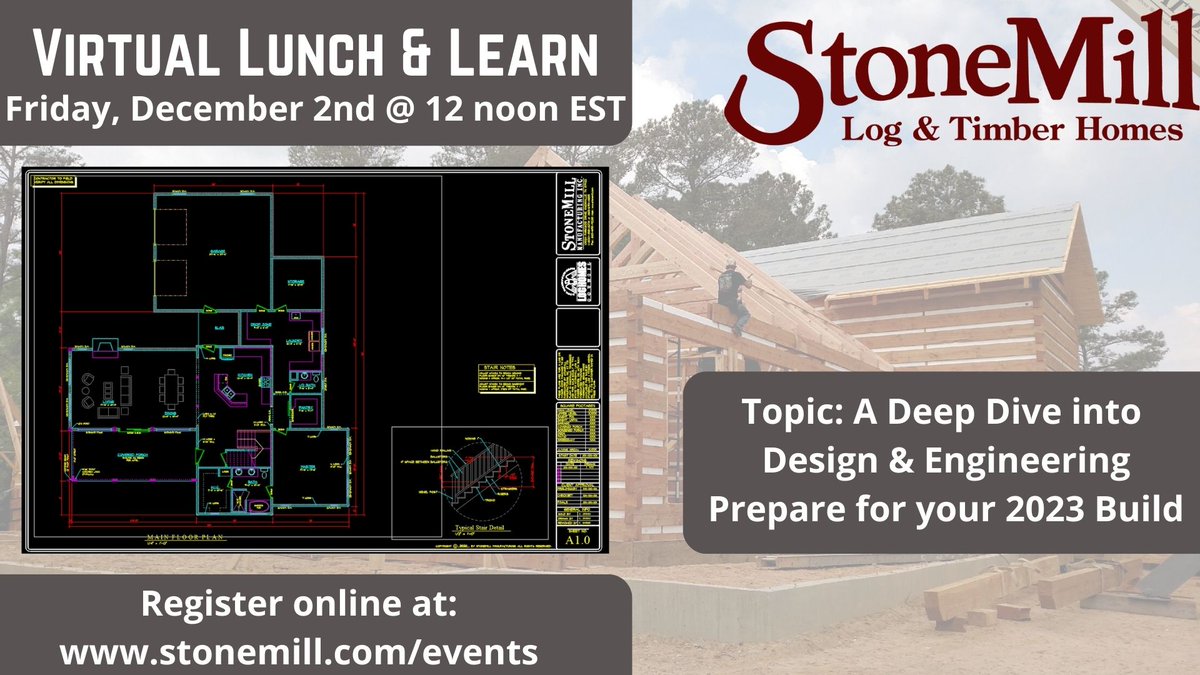 SMLTHomes's tweet photo. 🎉 HAPPENING THIS FRIDAY: Virtual Lunch &amp; Learn!!!!  
☑️ Topic: A Deep Dive into Design &amp; Engineering 
☑️ When: December 2nd at 12:00pm 
☑️ Where: Zoom - Join from the comfort of your home or office 
☑️ Cost: Just your time

https://t.co/gThP0MGYJt https://t.co/UIx3yo60xF