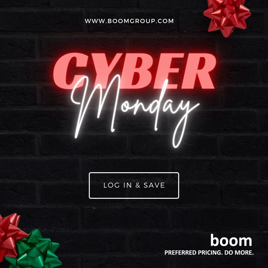 Today is #CyberMonday! Miss out on #BlackFriday deals this weekend? Don't worry, #BOOM still has tons of Cyber Monday offers from top brands. There is something for everyone on your list! Log in today to #Save!